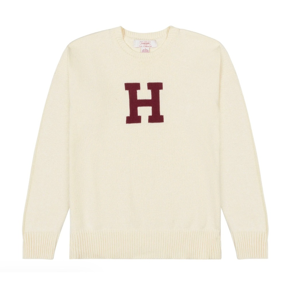 The Harvard Shop "The H" Letter‎ Sweater Cream Official Varsity XS